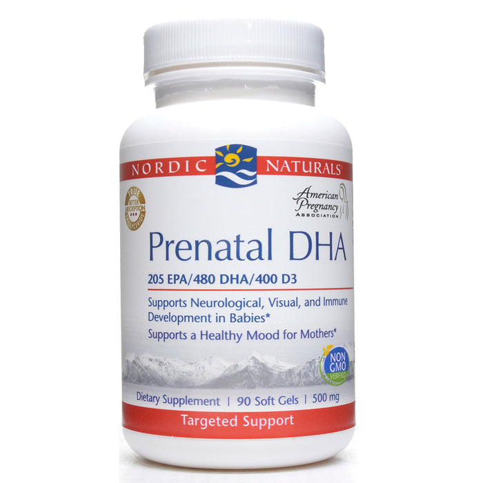 Nordic Naturals Prenatal DHA Strawberry, 90 softgels, front of bottle