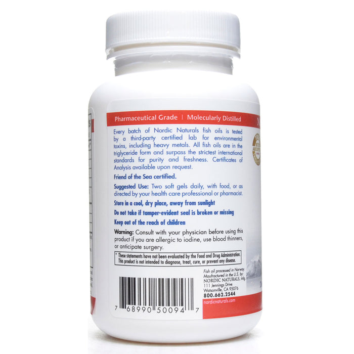Nordic Naturals Prenatal DHA Strawberry 90 softgels suggested use label