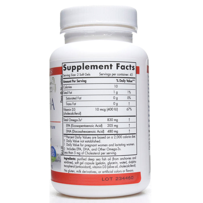 Nordic Naturals Prenatal DHA Strawberry 90 softgels supplement facts label