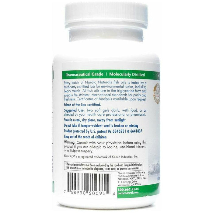 Nordic Naturals ProDHA Eye 1000 mg 60 softgels label information panel