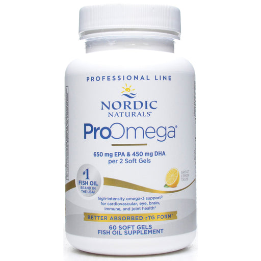Nordic Naturals ProOmega Lemon, 60 softgels, front of bottle