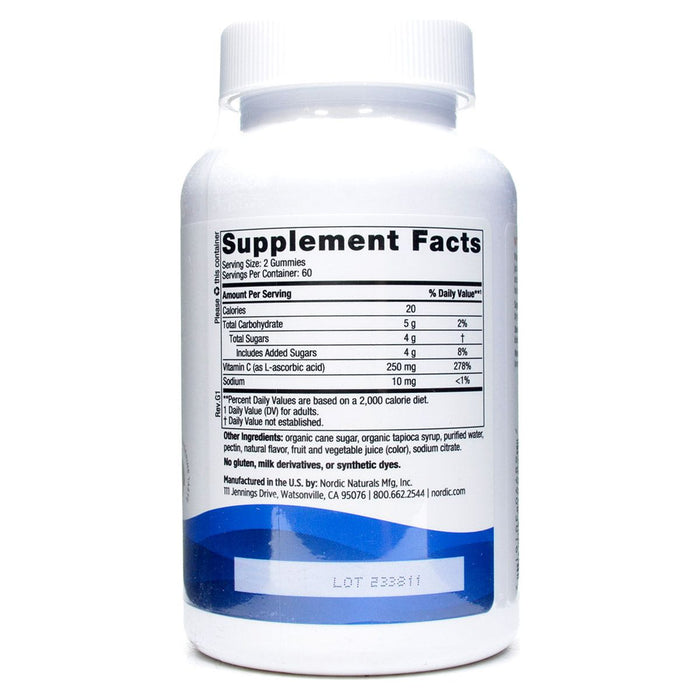 Nordic Naturals, Vitamin C Gummies 250 mg supplement facts