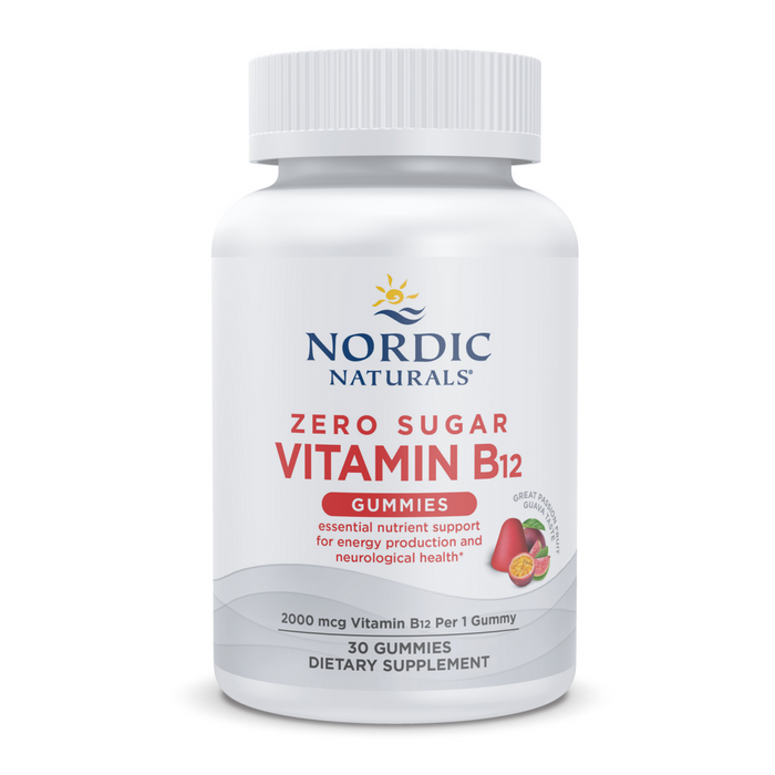 Nordic Naturals Zero Sugar Vitamin B12, 30 gummies, front of bottle