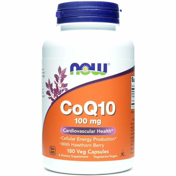 NOW CoQ10 100 mg, 180 veg capsules, front of bottle