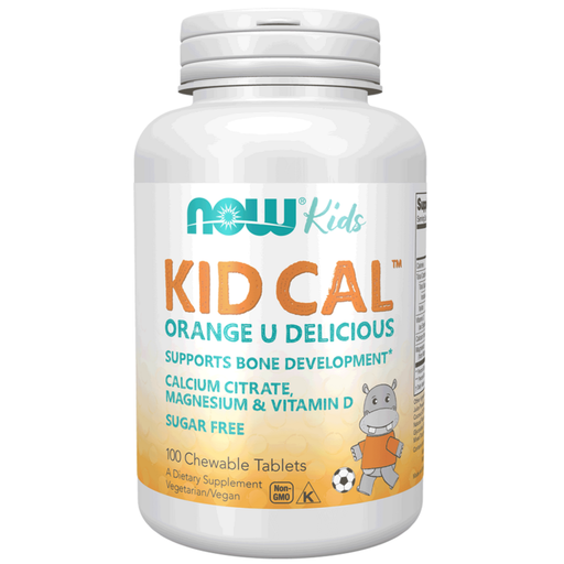 NOW Kid Cal Chewable Calcium, 100 chewable tablets, front of bottle