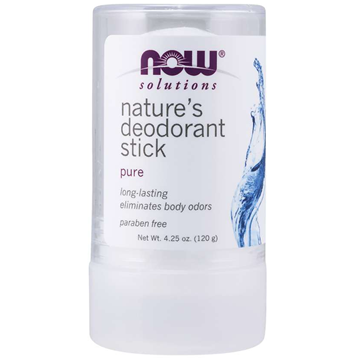 NOW Natures Deodorant Stick (Stone), 3.5 oz, front of stick