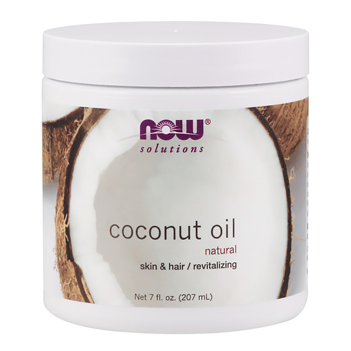 NOW Pure Coconut Oil, 7 oz, front of jar