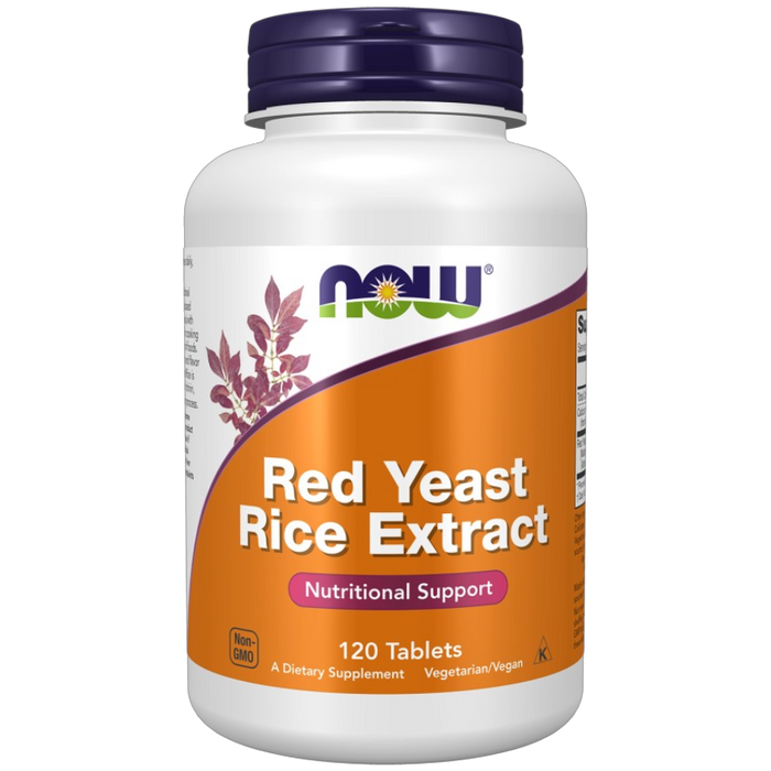 NOW Red Yeast Rice 1200 mg, 120 tablets, front of bottle