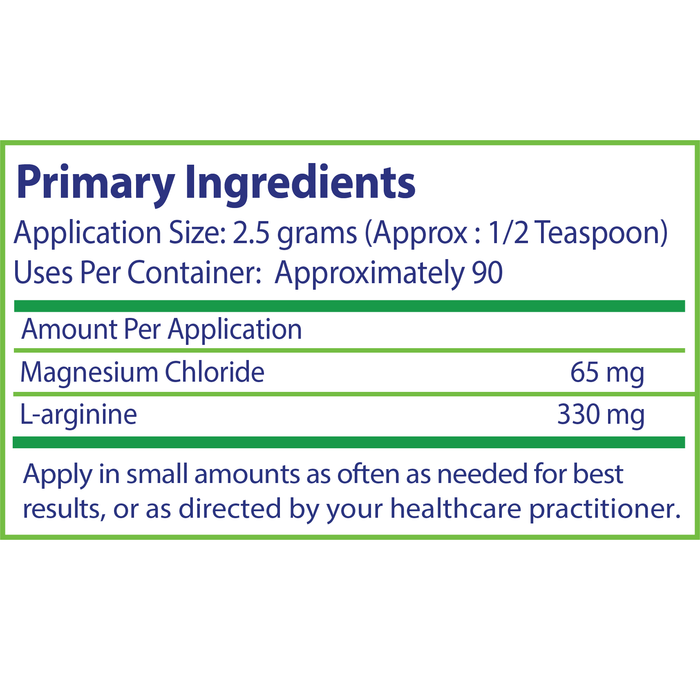 Nutrasal Magnesium L-Arginine Cream 8 oz ingredients panel