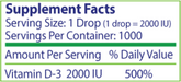 Nutrasal Micro Vitamin D3 2000IU Liquid Supplement Facts