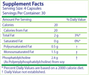 Nutrasal PhosChol PPC 600 mg 120 capsules supplement facts label