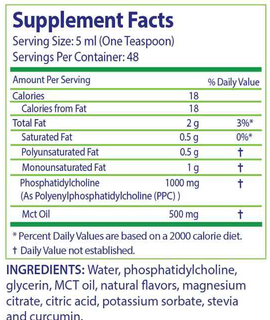 Nutrasal PhosChol PPC Kids Liquid Orange Cream Supplement Facts
