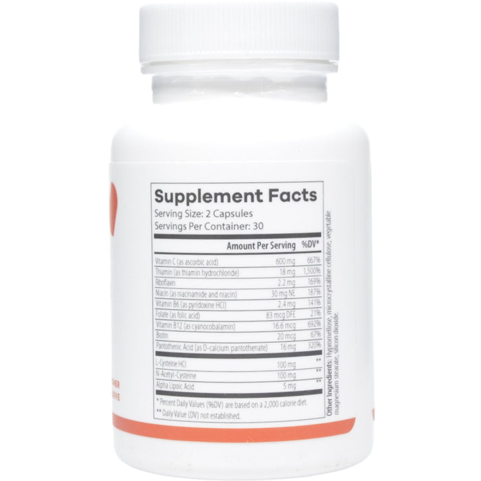 NutriDyn Alcohol Detox 60 capsules supplement facts label