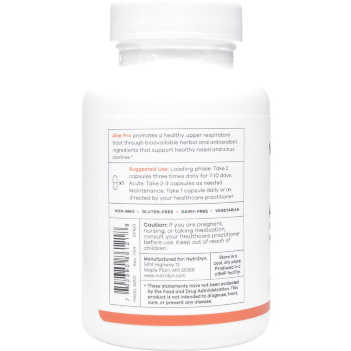 NutriDyn Aller Pro 60 capsules suggested use label