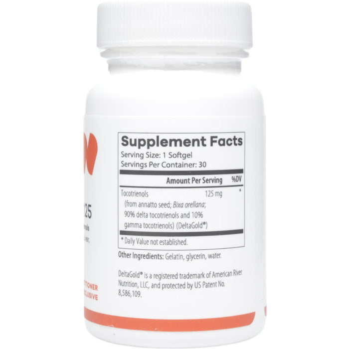 NutriDyn Annatto Pro 125 30 softgels supplement facts label