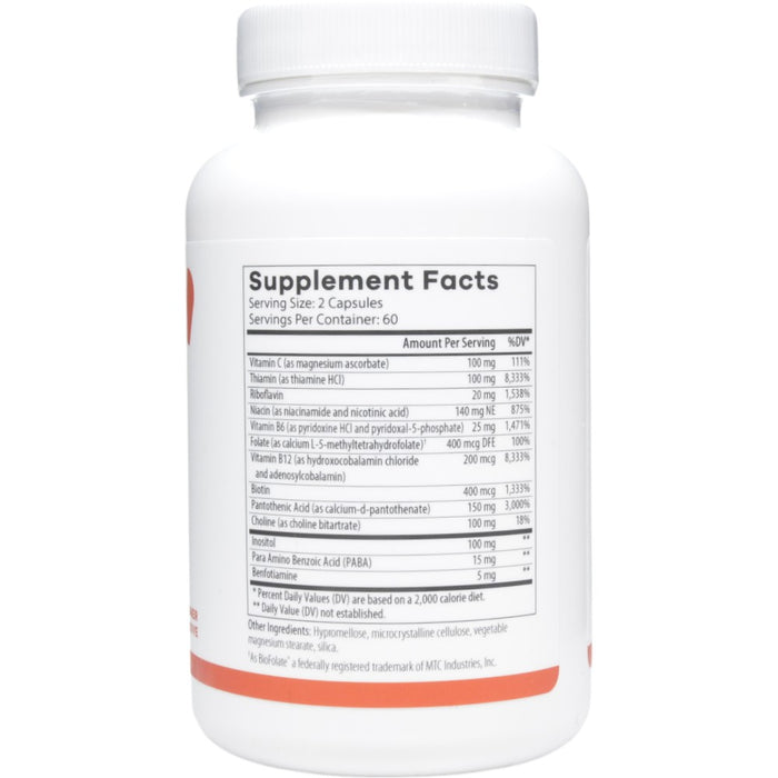 NutriDyn B-Complex 120 capsules supplement facts label