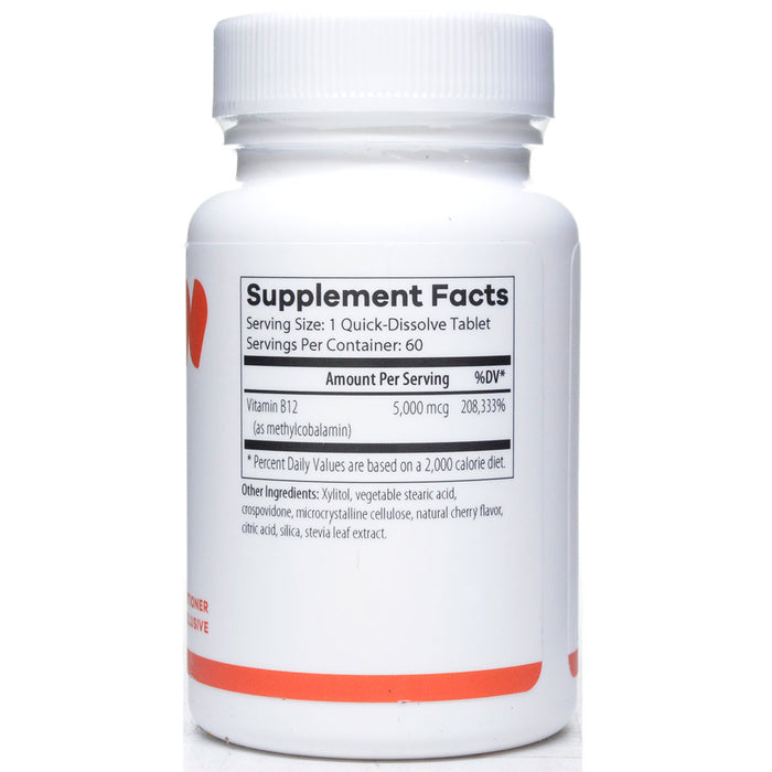 NutriDyn B12 Pro 5000 mcg 60 tablets supplement facts label
