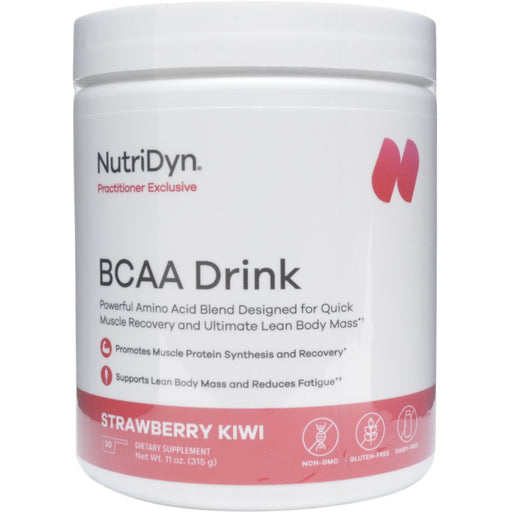 NutriDyn BCAA Drink powder, 30 servings, front of canister