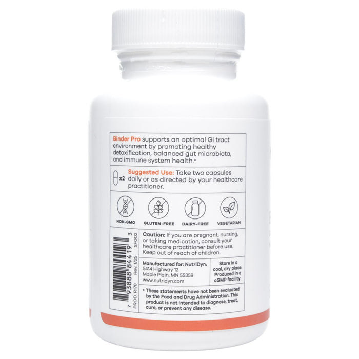 NutriDyn Binder Pro 60 capsules suggested use label
