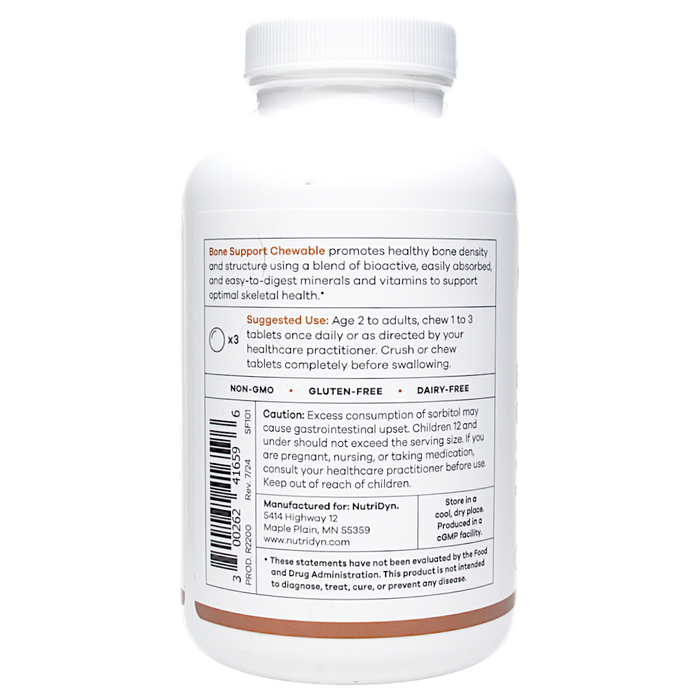 NutriDyn Bone Support Chewable 90 tablets suggested use label