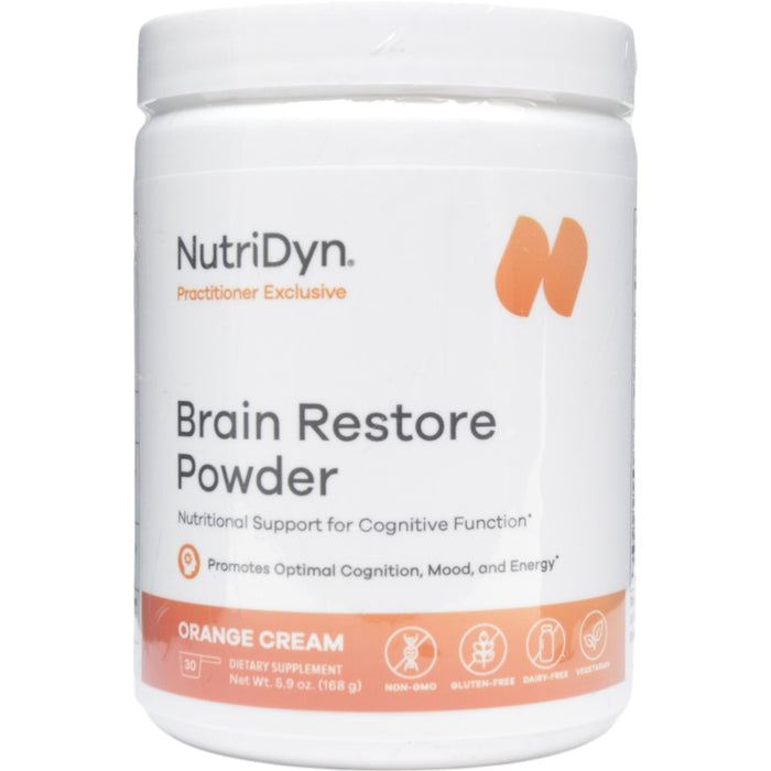 NutriDyn Brain Restore Powder, 30 servings, front of canister