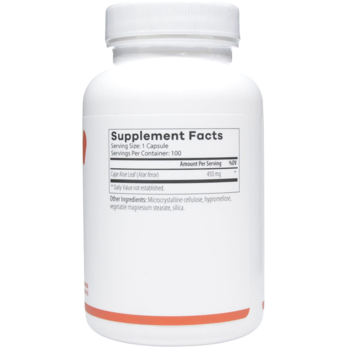 NutriDyn Cape Aloe 100 capsules supplement facts label