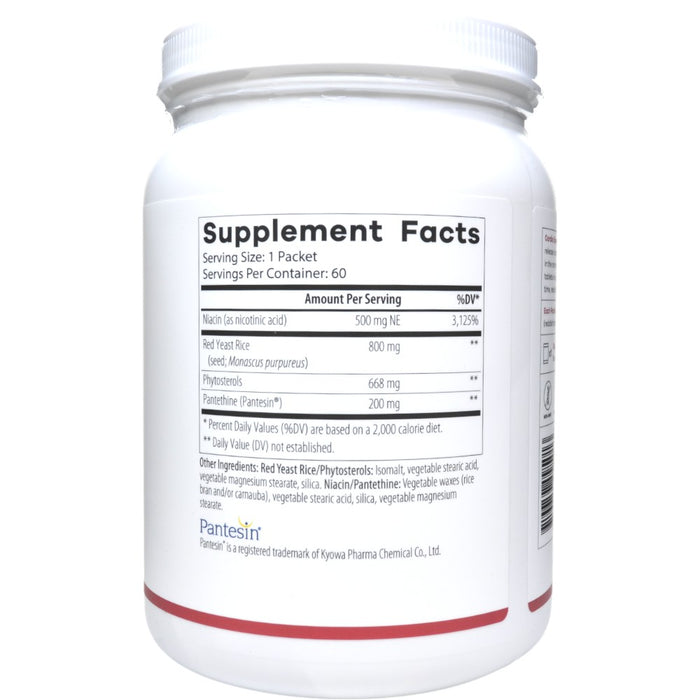 NutriDyn Cardio Essentials Cholestin Support 60 packets supplement facts label
