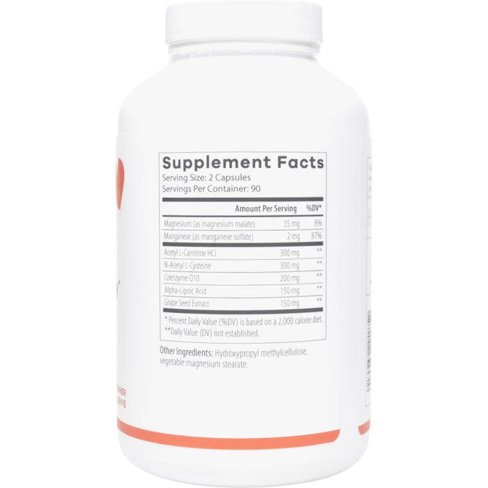 NutriDyn Cellular Energy 180 capsules supplement facts label