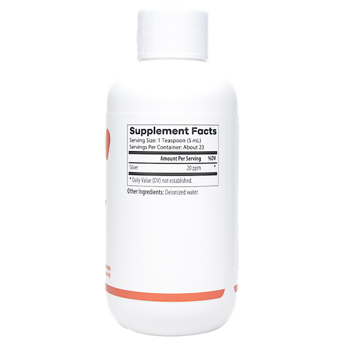 NutriDyn Colloidal Silver 4 fl oz supplement facts label