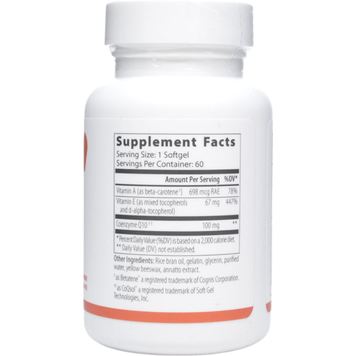 NutriDyn CoQ10 100 mg 60 softgels supplement facts label