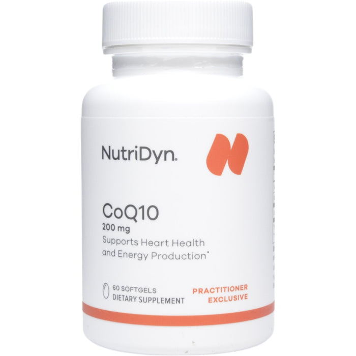 NutriDyn CoQ10 200 mg, 60 softgels, front of bottle