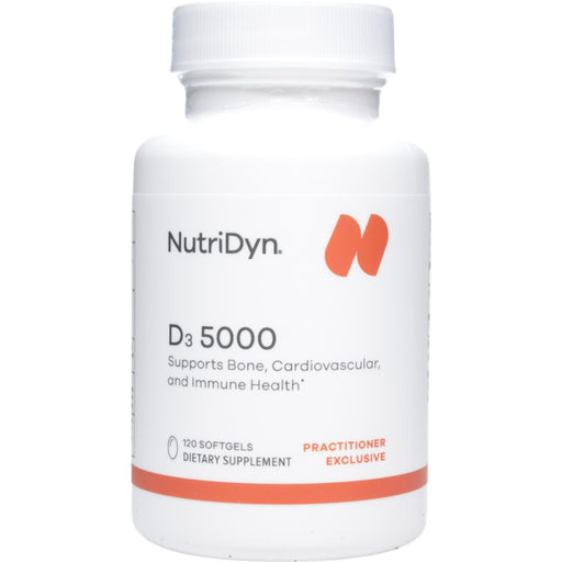 NutriDyn D3 5000, 120 softgels, front of bottle