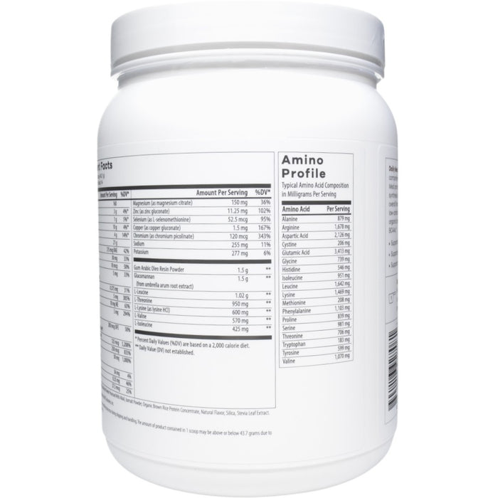 NutriDyn Daily Meal Chocolate powder amino acid profile label