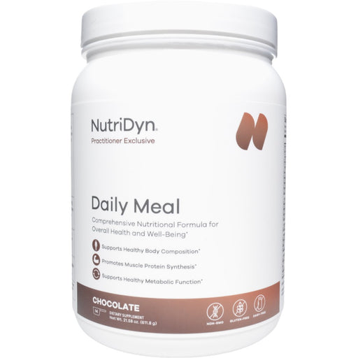 NutriDyn Daily Meal Chocolate powder, front of canister