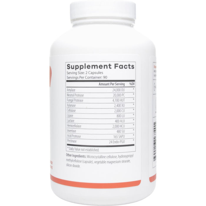 NutriDyn Digestive Vegetarian 180 capsules supplement facts label