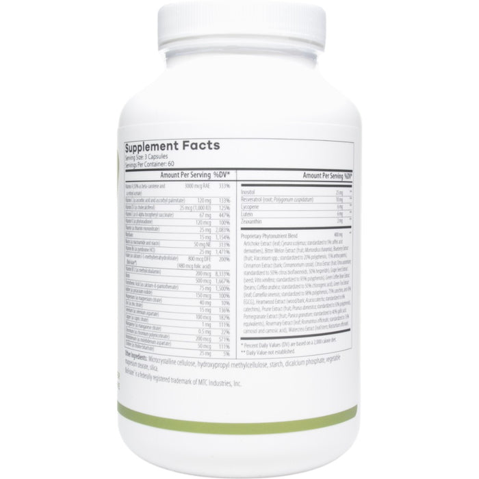 NutriDyn Essential Multi 180 capsules supplement facts label