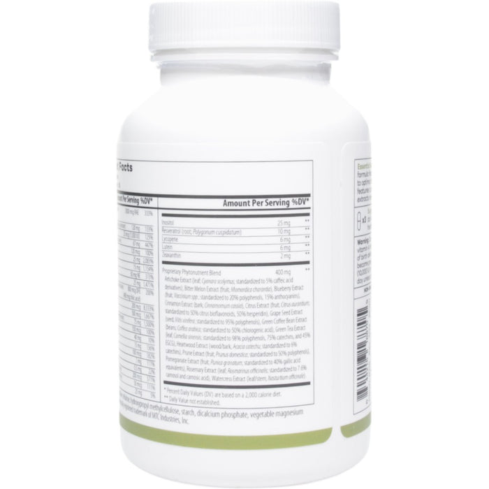 NutriDyn Essential Multi 90 capsules supplement facts label