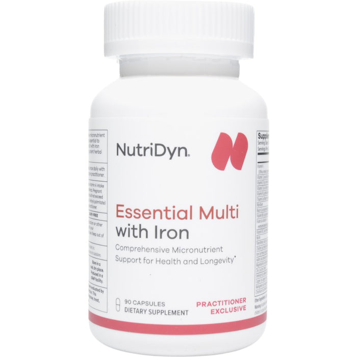 NutriDyn Essential Multi with Iron, 90 capsules, front of bottle