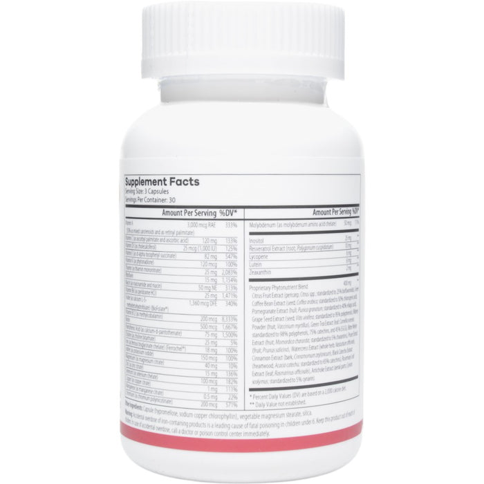 NutriDyn Essential Multi with Iron 90 capsules supplement facts label