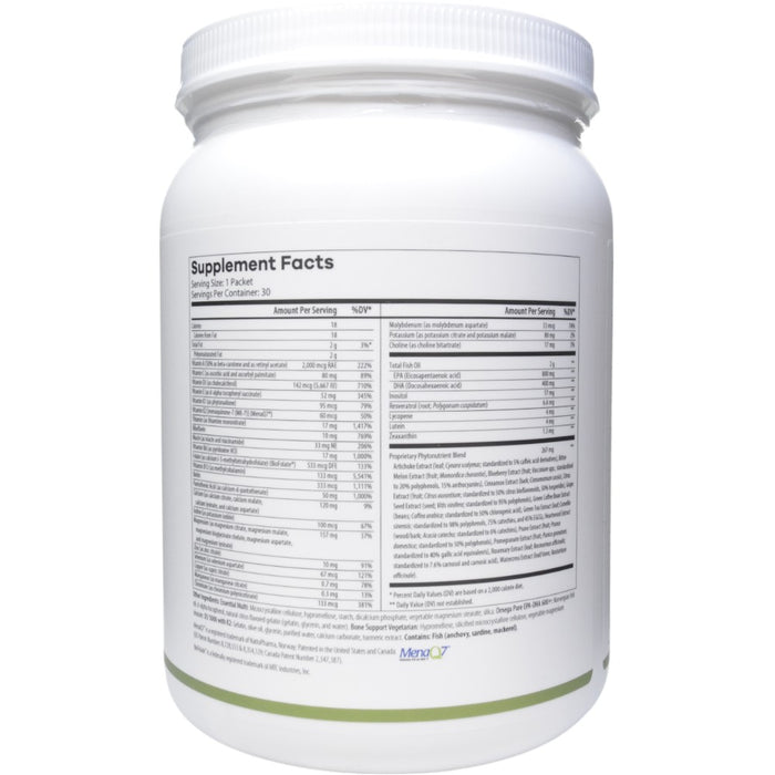 NutriDyn Everyday Essentials Foundation 30 packets supplement facts label