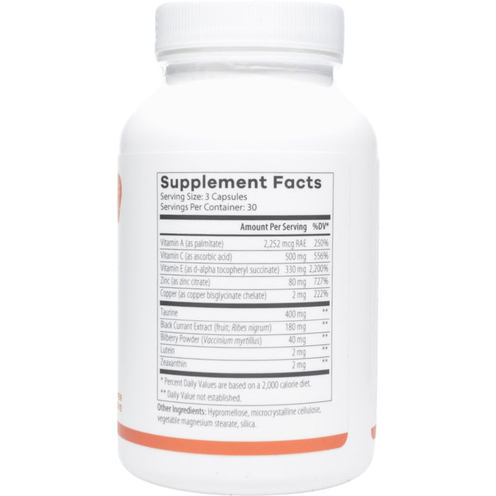NutriDyn Eye Pro 90 capsules supplement facts label