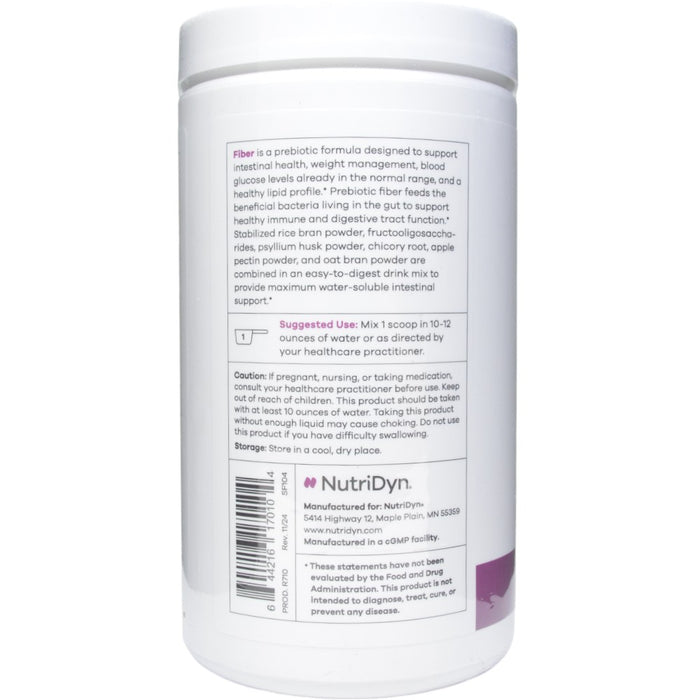 NutriDyn Fiber Berry powder 10.72 oz suggested use label