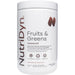 NutriDyn Fruits & Greens Chocolate with Monk Fruit powder, front of canister
