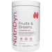 NutriDyn Fruits & Greens Strawberry Kiwi powder, 30 servings, front of canister