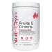 NutriDyn Fruits & Greens Strawberry Kiwi with Monk Fruit powder, front of canister
