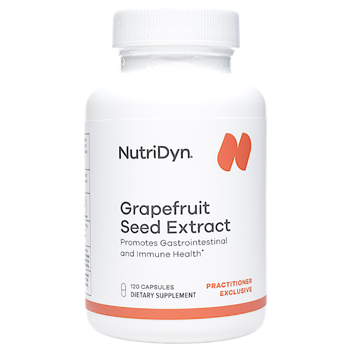 NutriDyn Grapefruit Seed Extract 250 mg, 120 capsules, front of bottle