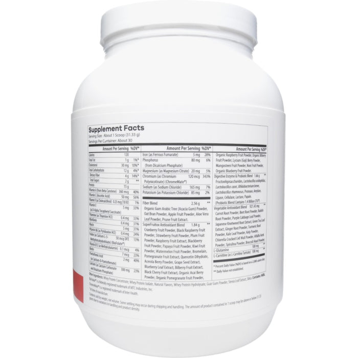 NutriDyn Health Drink Strawberry Cream powder supplement facts label