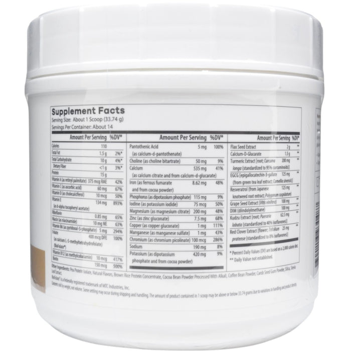 NutriDyn Hormone Balance Caramel Macchiato powder supplement facts label