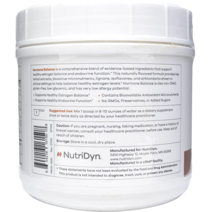 NutriDyn Hormone Balance Spiced Chai powder suggested use label