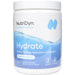NutriDyn Hydrate Blue Raspberry powder, front of canister